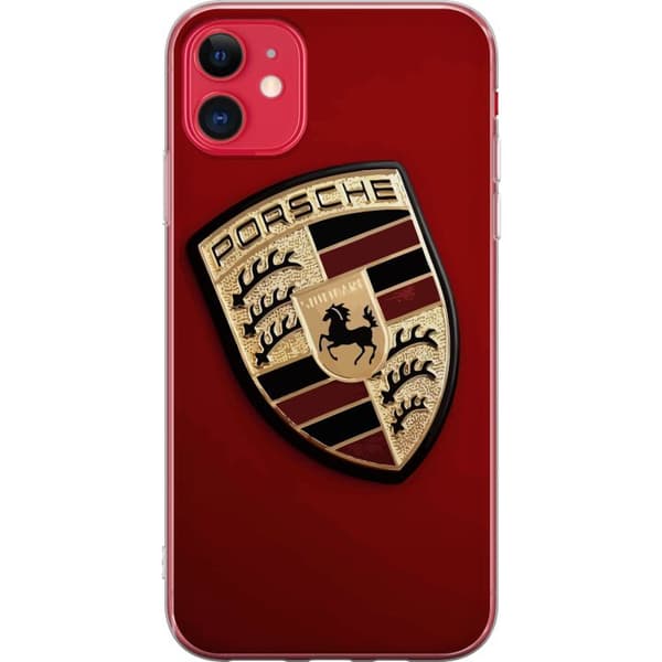 Apple iPhone 11 Gennemsigtig cover Mobil etui med stilfuld Porce-logo i sort og hvid