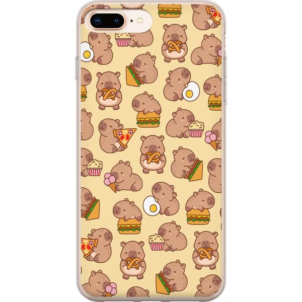 Apple iPhone 8 Plus Genomskinligt Skal Kawaii capybara mobilskal med flera söta figurer