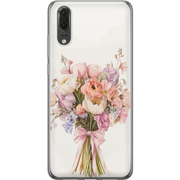 Huawei P20 Genomskinligt Skal Mobilskal med färgglad blombukett i romantisk stil