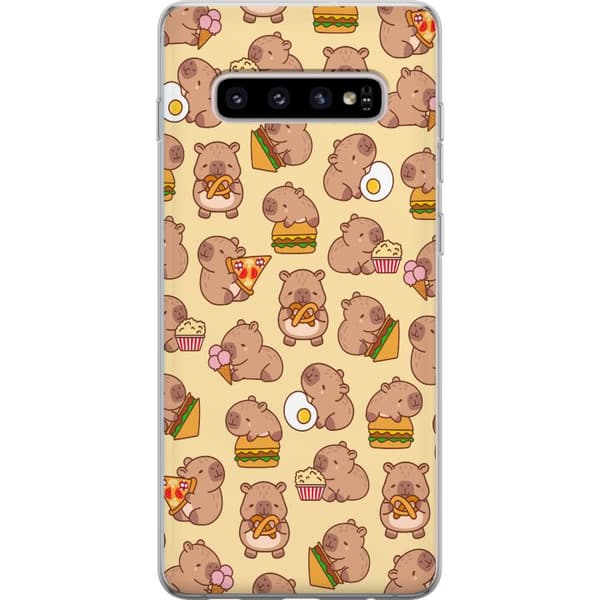 Samsung Galaxy S10+ Genomskinligt Skal Kawaii capybara mobilskal med flera söta figurer