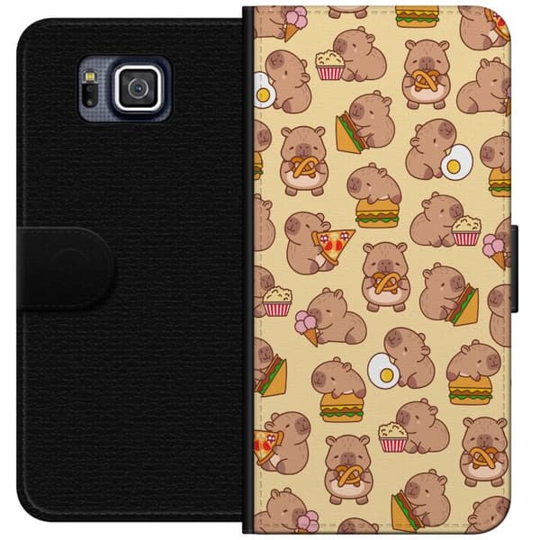 Samsung Galaxy Alpha Tegnebogsetui Kawaii capybara mobilcover med flere søde figurer