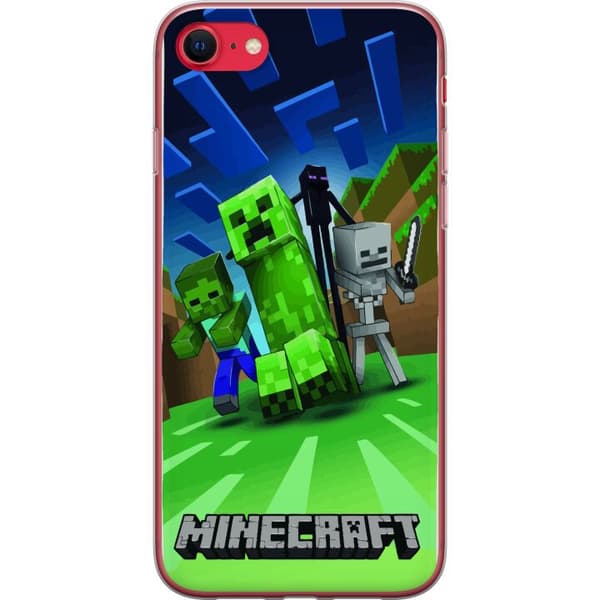 Apple iPhone 8 Gjennomsiktig deksel Minecraft Creeper mobilskal i klassisk grön pixelstil
