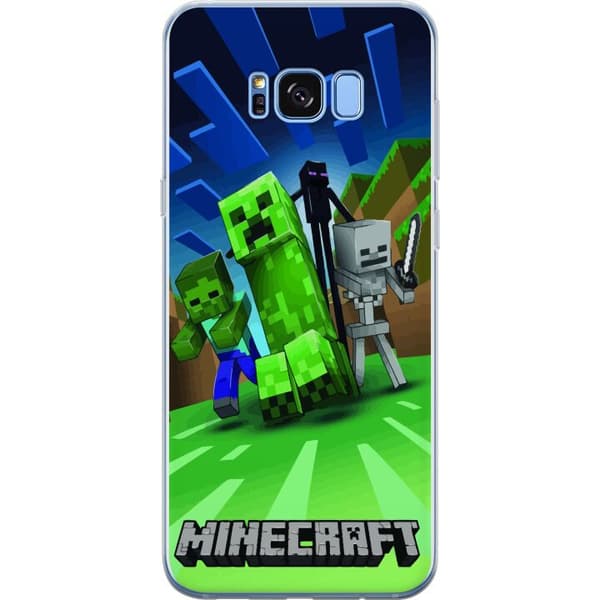 Samsung Galaxy S8 Genomskinligt Skal Minecraft Creeper mobilskal i klassisk grön pixelstil