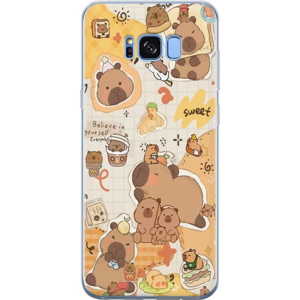 Samsung Galaxy S8 Gjennomsiktig deksel Kawaii capybara mobilskal med gulliga djurmotiv
