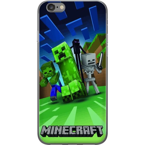 Apple iPhone 6 Gennemsigtig cover Minecraft Creeper mobilskal i klassisk grön pixelstil