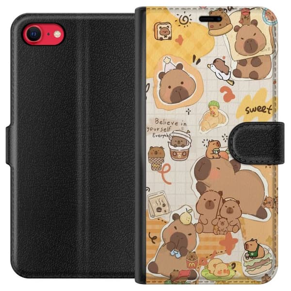 Apple iPhone 7 Lommeboketui Kawaii capybara mobilskal med gulliga djurmotiv