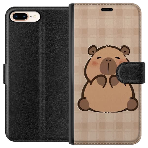 Apple iPhone 8 Plus Tegnebogsetui Mobilskal kawaii capybara flera figurer japansk stil