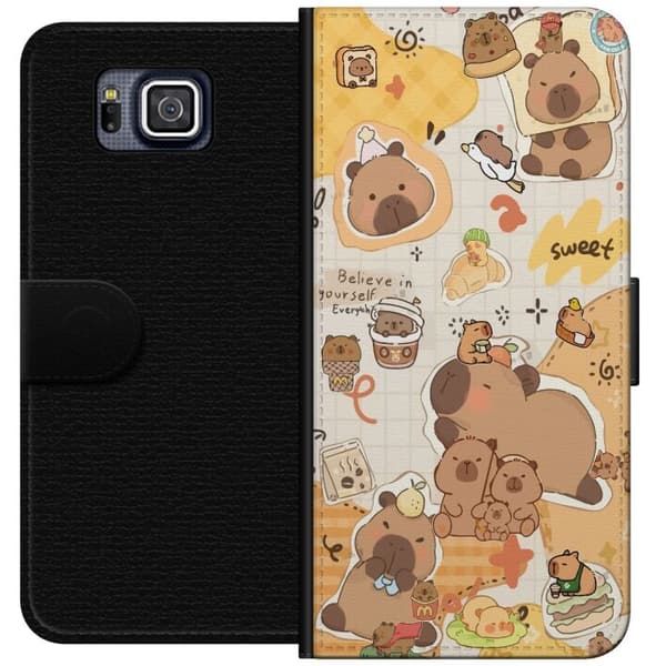Samsung Galaxy Alpha Lompakkokotelo Kawaii capybara mobilskal med gulliga djurmotiv