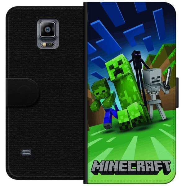 Samsung Galaxy Note 4 Plånboksfodral Minecraft Creeper mobilskal i klassisk grön pixelstil