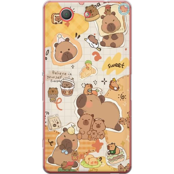 Sony Xperia Z3 Compact Gjennomsiktig deksel Kawaii capybara mobilskal med gulliga djurmotiv