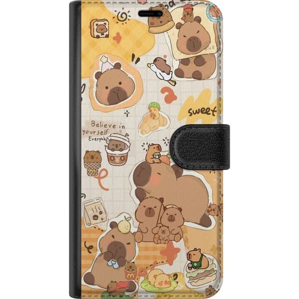 Samsung Galaxy S8 Lommeboketui Kawaii capybara mobilskal med gulliga djurmotiv