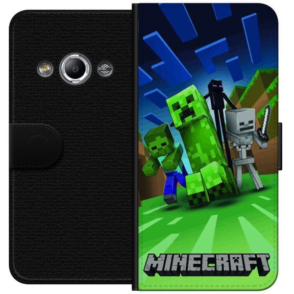 Samsung Galaxy Xcover 3 Tegnebogsetui Minecraft Creeper mobilskal i klassisk grön pixelstil