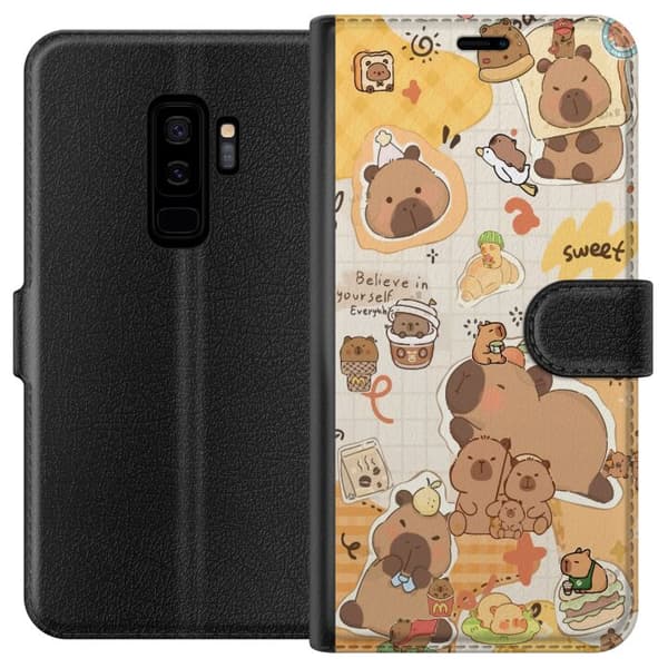 Samsung Galaxy S9+ Lommeboketui Kawaii capybara mobilskal med gulliga djurmotiv