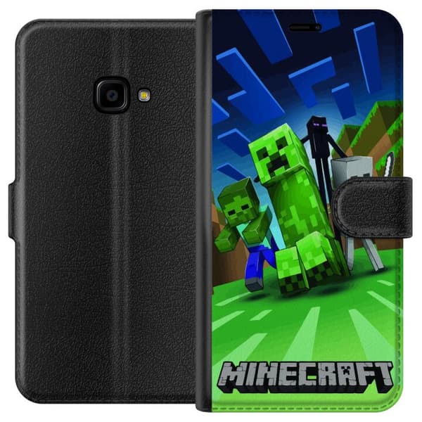 Samsung Galaxy Xcover 4 Tegnebogsetui Minecraft Creeper mobilskal i klassisk grön pixelstil
