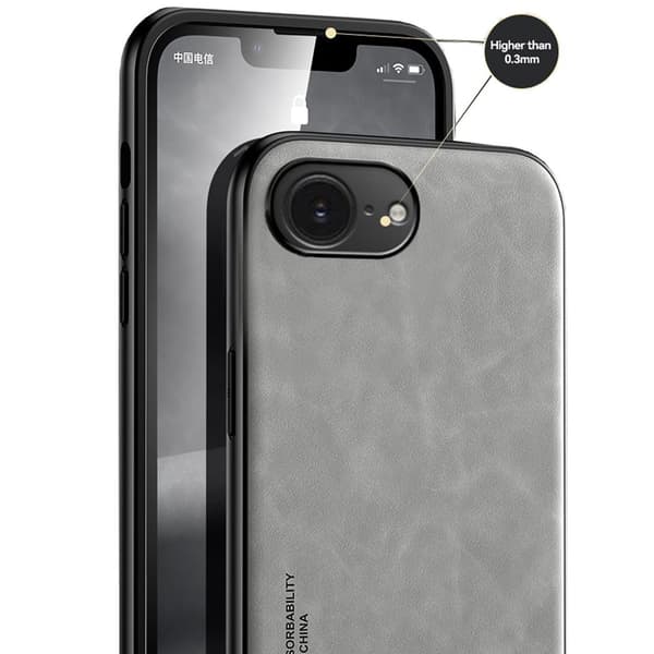 iPhone 16 E - Klassisk Läderlook Skal med Magnetisk Finess