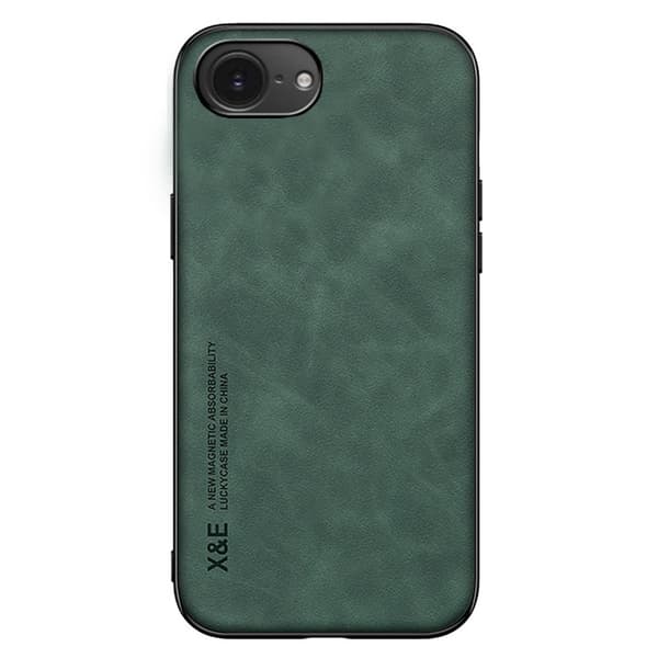 iPhone 16 E - Klassisk Läderlook Skal med Magnetisk Finess