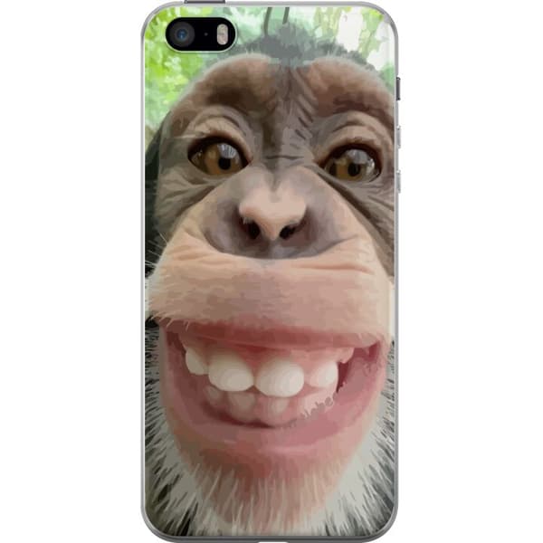 Apple iPhone 5s Gennemsigtig cover Chimp Selfie Rolig Grafisk Design Abe Dyremotiv Trendy Sjovt Motiv Populært Urban Kunst Stil