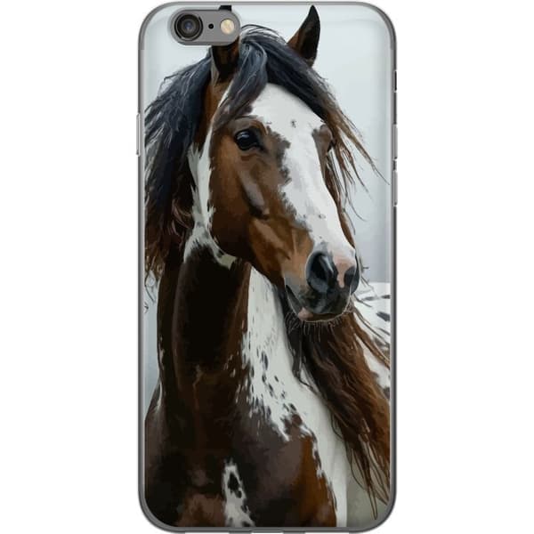 Apple iPhone 6s Genomskinligt Skal Häst Djurmotiv Grafisk Design Natur Kraftfullt Motiv Populär Väggkonst Djurtema Ridning