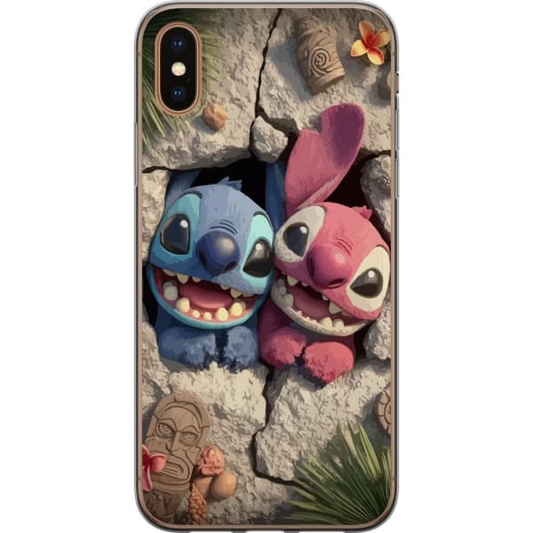Apple iPhone X Gennemsigtig cover Stitch Angel Lilo & Stitch Motiv Disney Kærlighed Tegneseriekarakter Populær Blå Alien Sjov Disney-film