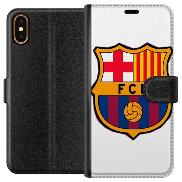 Apple iPhone XS Lompakkokotelo FC Barcelona Emblem Jalkapallo Katalonia Sininen Punainen Seuran Logo Ylpeys La Liga Fanit Ikoninen Kuva