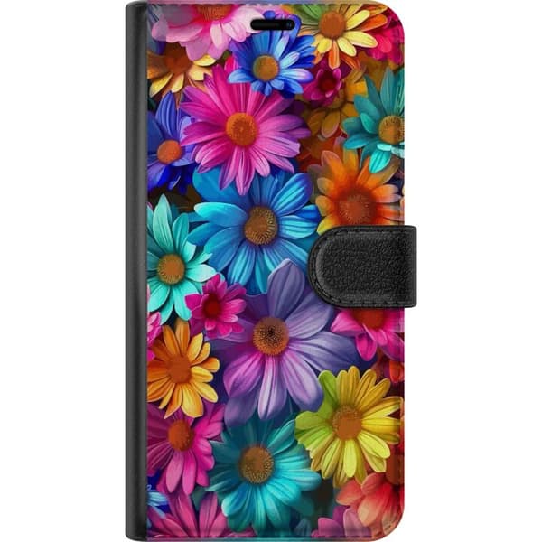 Apple iPhone XS Plånboksfodral Gerbera Blommor Färgglad Dekor Blommotiv Populärt Heminredning Färg Rik Väggkonst Design