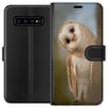 Miniatyrbild 1 av 3: Samsung Galaxy S10 Plånboksfodral Uggla Nyfiken Blick Fågelmotiv Skog Natur Grafiskt Design Populärt Motiv Djur Tema Dekoration