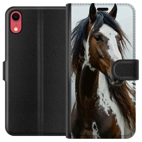 Apple iPhone XR Tegnebogsetui Hest Dyrsmotiv Grafisk Design Natur Kraftfuldt Motiv Populært Vægkunst Dyretema Ridning