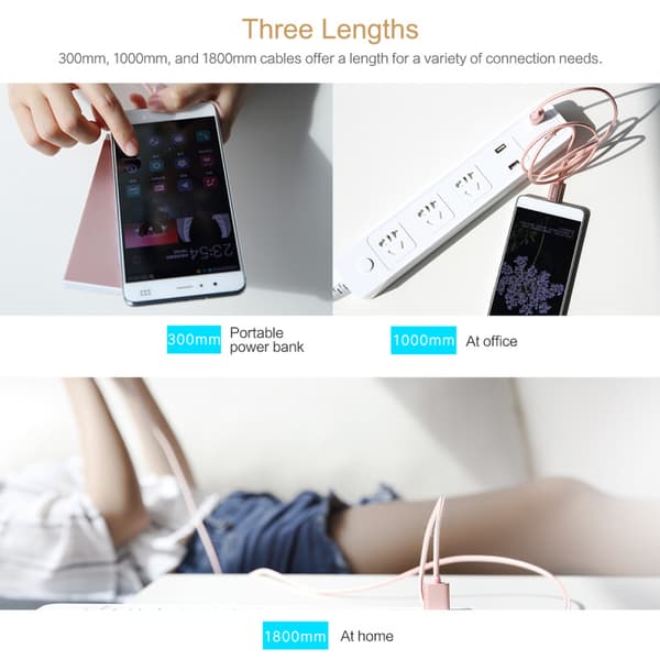 ROCK Nylon USB-C kabel 1m