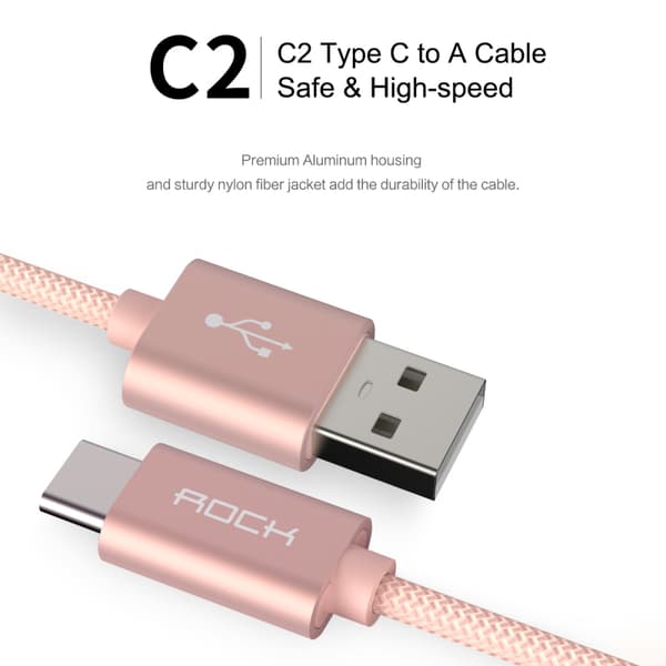ROCK Nylon USB-C kabel 1m