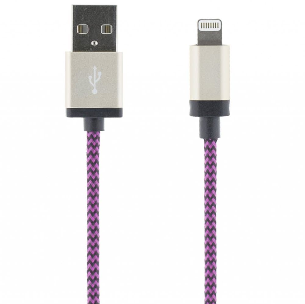 STREETZ USB - Lightning-kabel, MFi, Tyg, 1m, lila