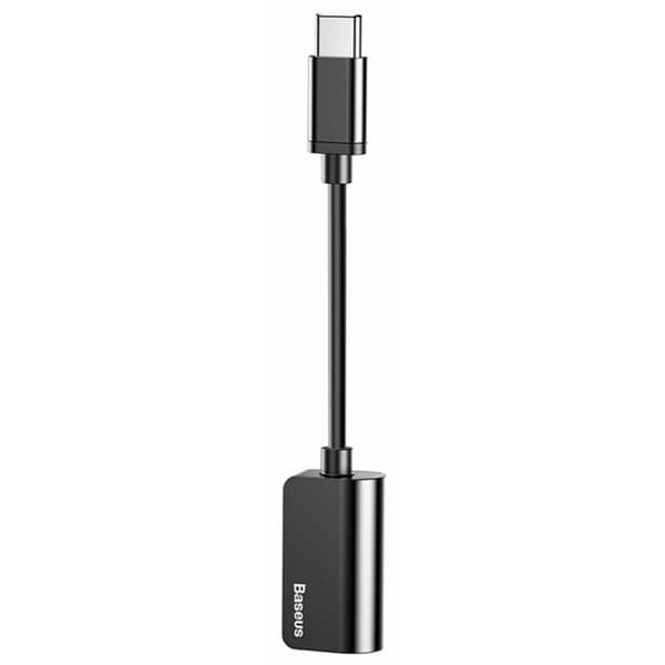 Baseus Type-C-Splitter (2 i 1) Adapter för Laddning och Musik Svart