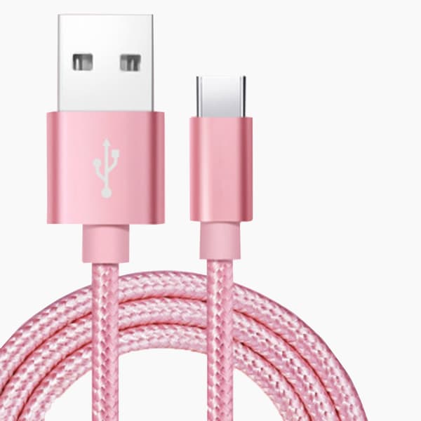 200cm USB-C (Type-C) Snabbladdare (Brottsäker i vävt nylon)