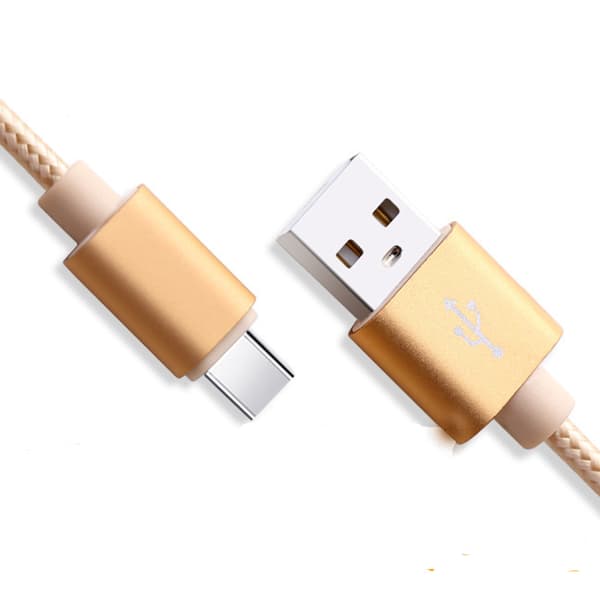 200cm USB-C (Type-C) Snabbladdare (Brottsäker i vävt nylon)