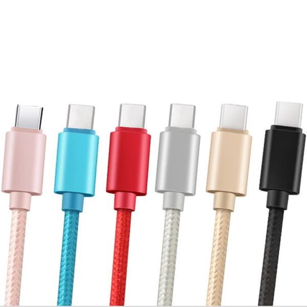 200cm USB-C (Type-C) Snabbladdare (Brottsäker i vävt nylon)