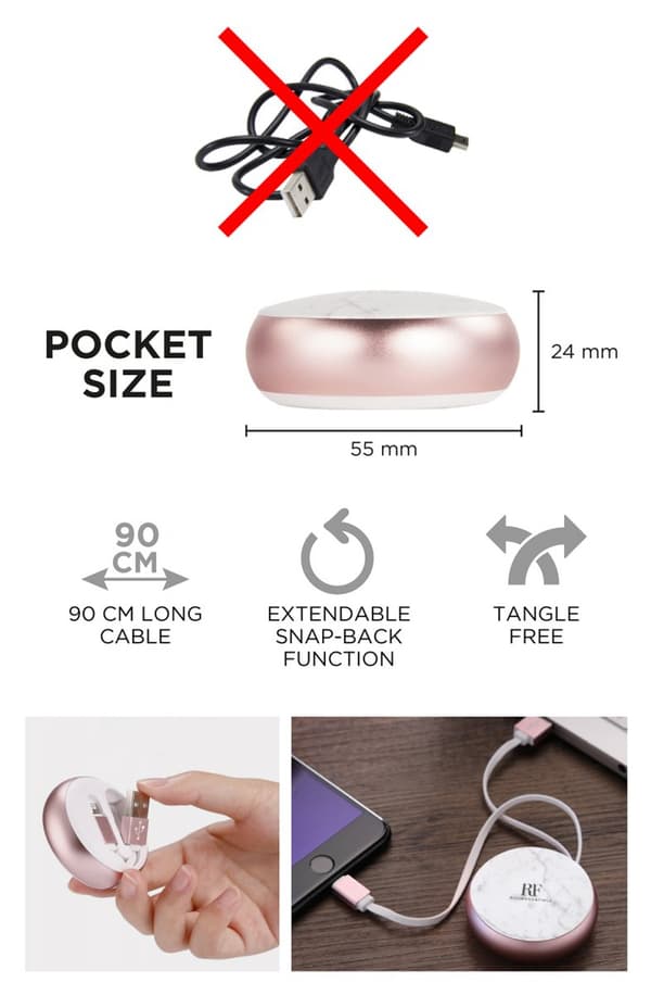 Richmond & Finch Cable Winder MICRO-USB - Svart