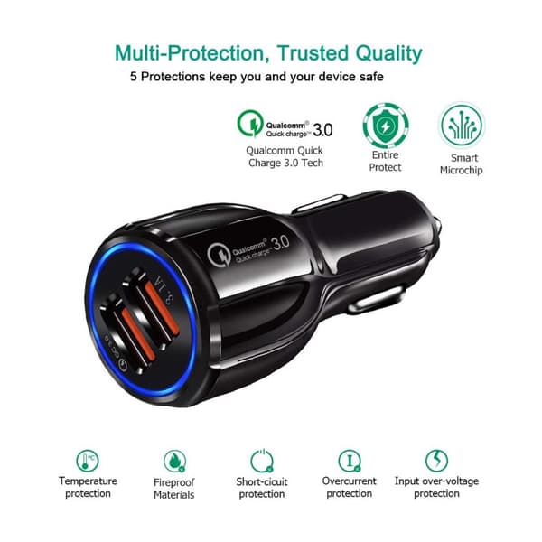 Universal Quick Charge 3.0 Autolaturi 2 USB 3.1A Fast Charger