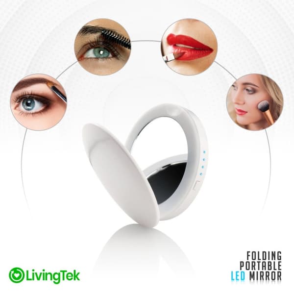LivingTek powerbank make-up spejl