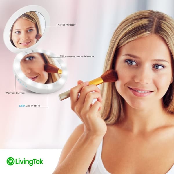 LivingTek powerbank make-up spejl