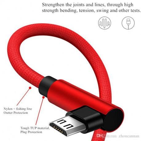 2m Slitstark Flätad Metallic Micro-USB Kabel Quick Charge 3.0