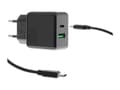 Miniatyrbild 2 av 4: Insmat TRIDON Series Dual USB Travel Charger - Strömadapter - 20 Watt - 3 A (24 pin USB-C) - svart
