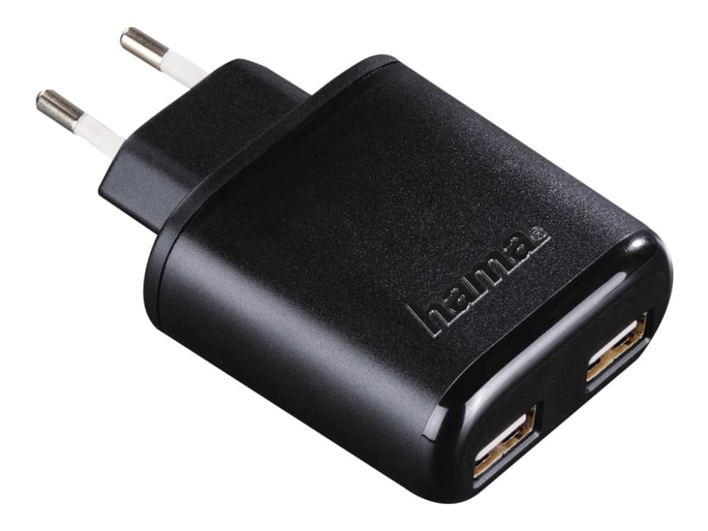 Hama Prime Line - Strömadapter - 24 Watt - 4.8 A - 2 utdatakontakter (2 x USB) - svart