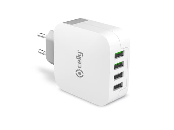 Celly TC4USBTURBO - Strømadapter - 4 utgangskontakter (USB)