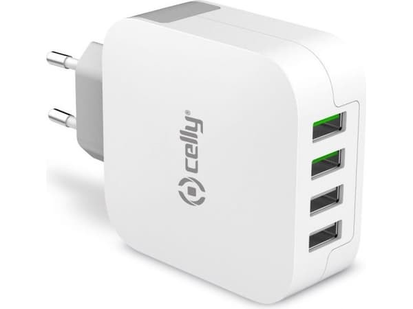 Celly TC4USBTURBO - Strømadapter - 4 utgangskontakter (USB)
