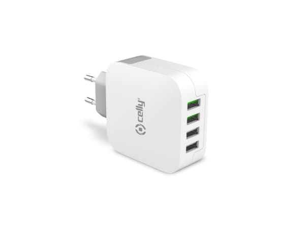 Celly TC4USBTURBO - Strømadapter - 4 utgangskontakter (USB)