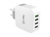 Celly TC4USBTURBO - Strømadapter - 4 utgangskontakter (USB) Hvit