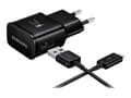 Miniatyrbilde 1 av 5: Samsung Travel Adapter EP-TA20 - Strømadapter - 2 A - AFC (USB) - på kabel: USB-C - svart