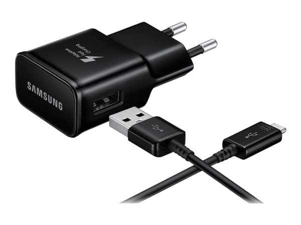 Samsung Travel Adapter EP-TA20 - Strømadapter - 2 A - AFC (USB) - på kabel: USB-C - svart Sort