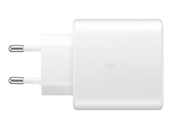 Samsung Travel Adapter EP-TA845 - Strømadapter - 45 watt - 3 A - SFC 2.0 (24 pin USB-C) - på kabel: USB-C - hvit - for Galaxy A20, A50, A70, A8s, M30