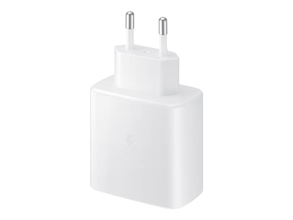 Samsung Travel Adapter EP-TA845 - Strømadapter - 45 watt - 3 A - SFC 2.0 (24 pin USB-C) - på kabel: USB-C - hvit - for Galaxy A20, A50, A70, A8s, M30