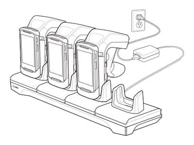 Zebra 4-Slot Charging Cradle - Batterilader - utgangskontakter: 4 - for Zebra RFD8500